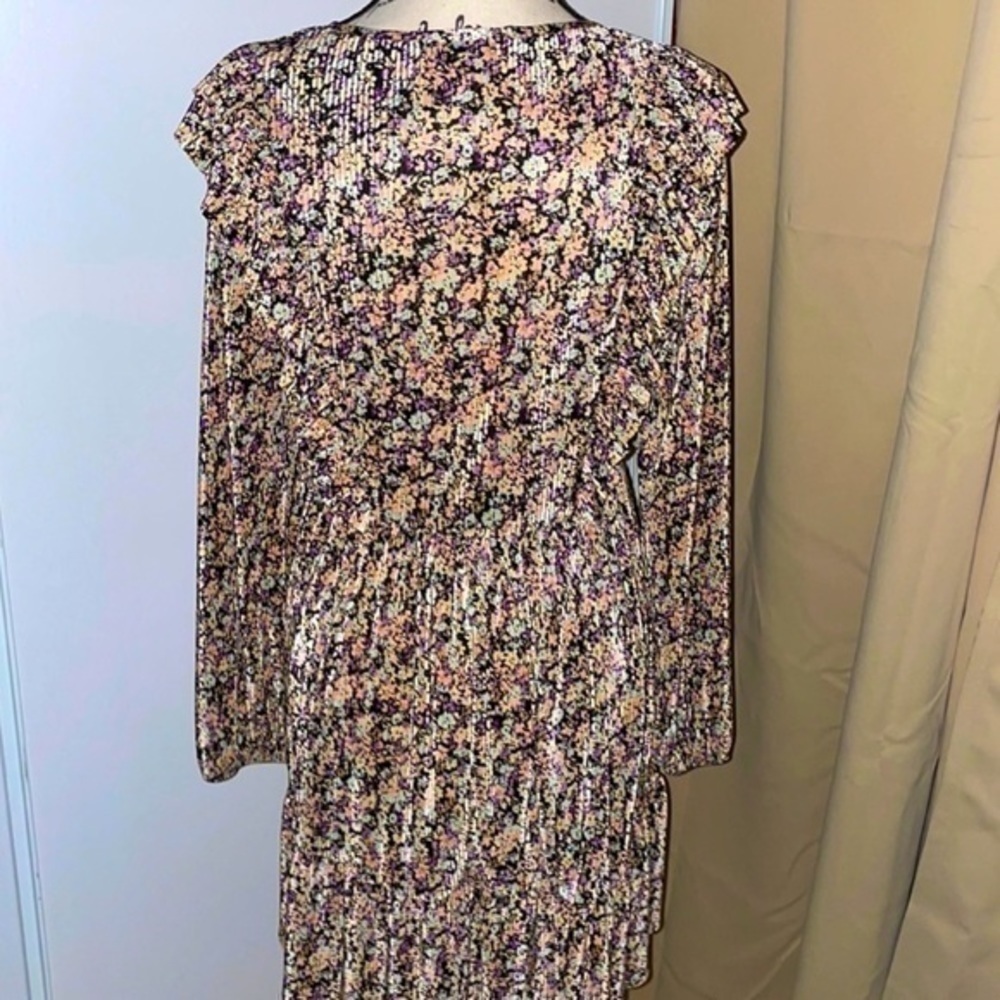 Pull & Bear ASOS plisse mini smock dress in pink floral print L gently preloved - Picture 12 of 14